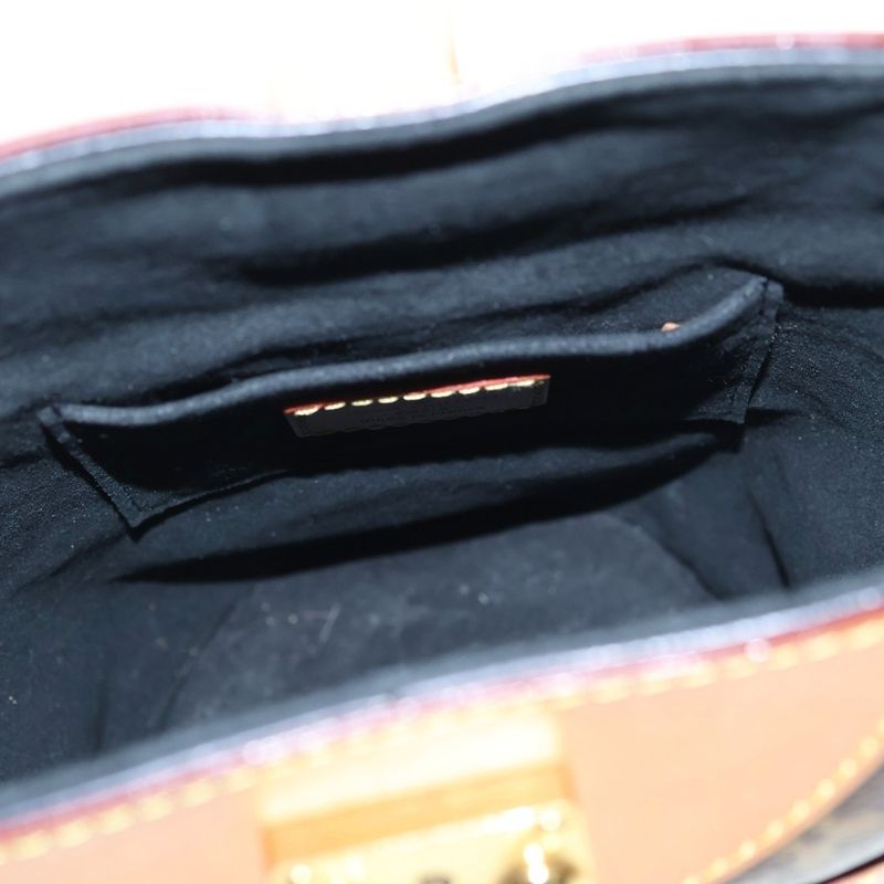 Louis Vuitton Monogram Duffle Mini Shoulder Bag Brown Leather