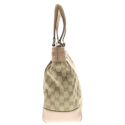 Gucci GG Canvas Tote Beige Pink Gold Brown