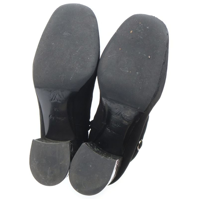 Louis Vuitton Monogram Metal Heel Side Zip Suede Leather Ankle Boots Black