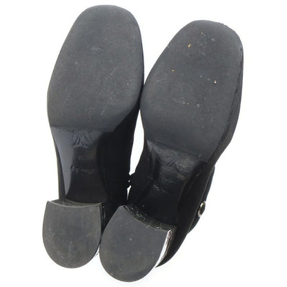 Louis Vuitton Monogram Metal Heel Side Zip Suede Leather Ankle Boots Black
