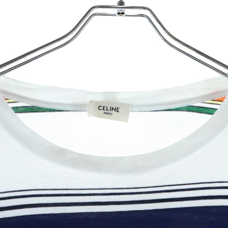 Celine Triomphe Borders Short Sleeve T-Shirt White