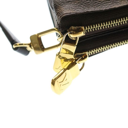 Louis Vuitton Monogram Giant Reverse Pochette Double Zip Shoulder Bag Brown Beige