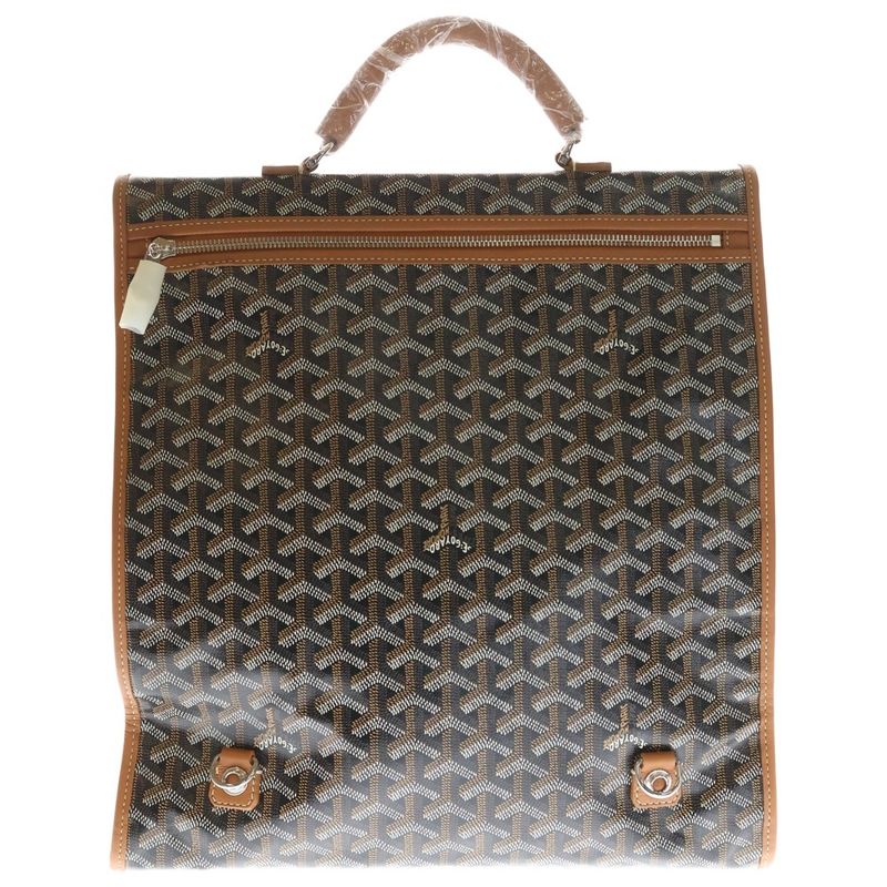 Goyard Sunleger Backpack Brown Black Leather Silver