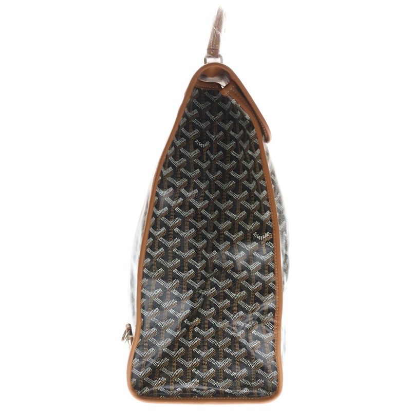 Goyard Sunleger Backpack Brown Black Leather Silver
