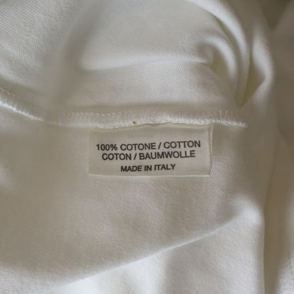 Hermes Logo Embroidery Crew Neck Short Sleeve T-Shirt White