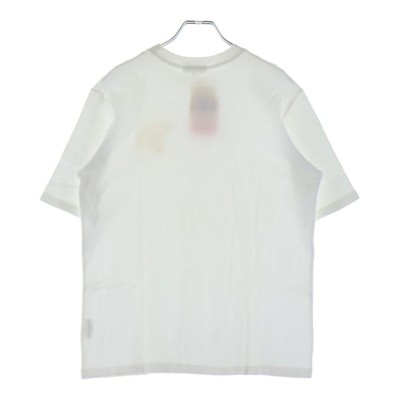 Hermes Logo Embroidery Crew Neck Short Sleeve T-Shirt White