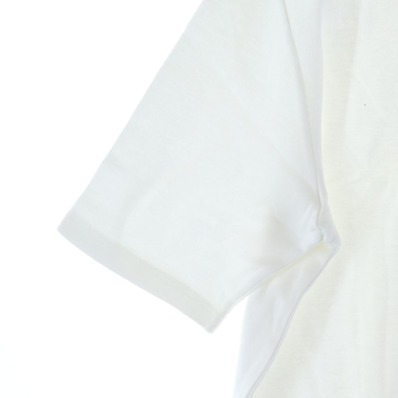 Hermes Logo Embroidery Crew Neck Short Sleeve T-Shirt White