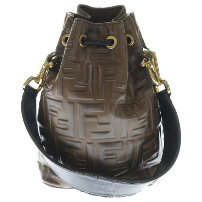 Fendi Mon Tresor Mini Zucca Calf Leather Drawstring Shoulder Bag