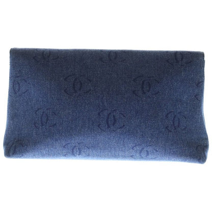 Chanel CC Logo Clutch Case Pouch Denim Indigo Blue