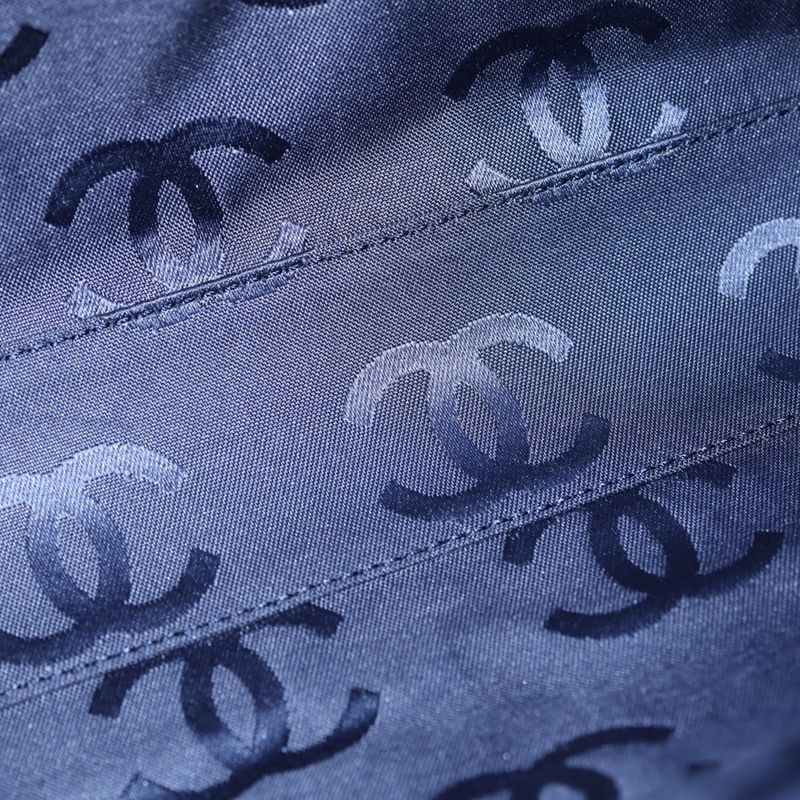 Chanel CC Logo Clutch Case Pouch Denim Indigo Blue