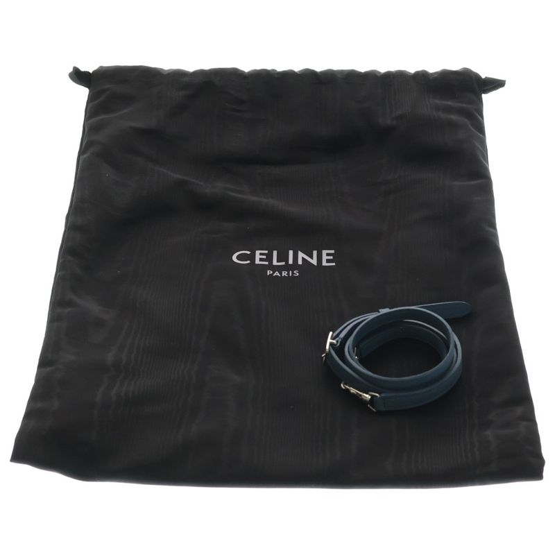 Celine Big Nano 2-Way Shoulder Bag Blue Leather Silver