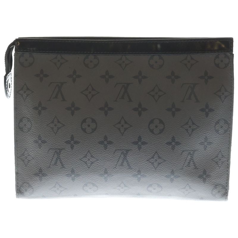 Louis Vuitton Monogram Pochette Voyage Clutch Gray