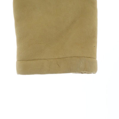 Loewe Suede Leather Hooded Mouton Zip Up Jacket Beige
