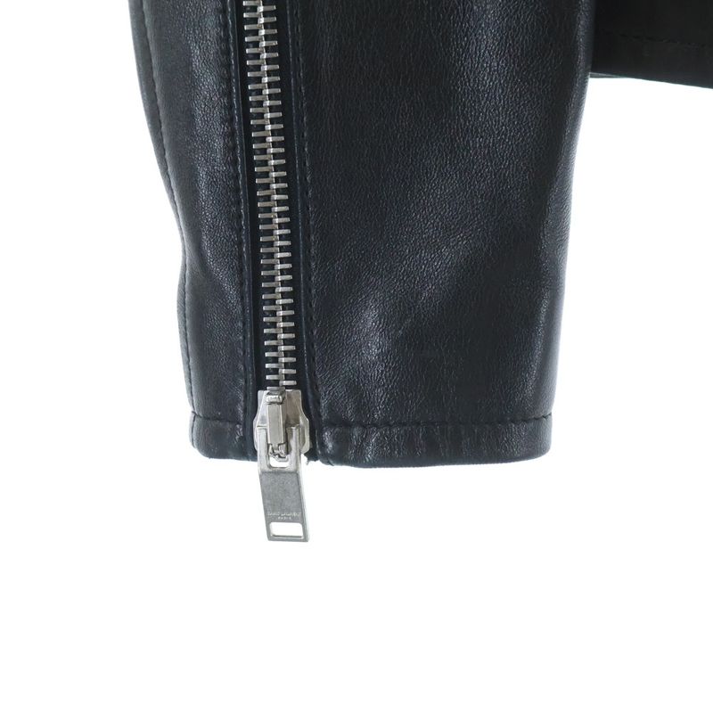 Saint Laurent Paris Classic Motorcycle Leather Rider's Jacket Black