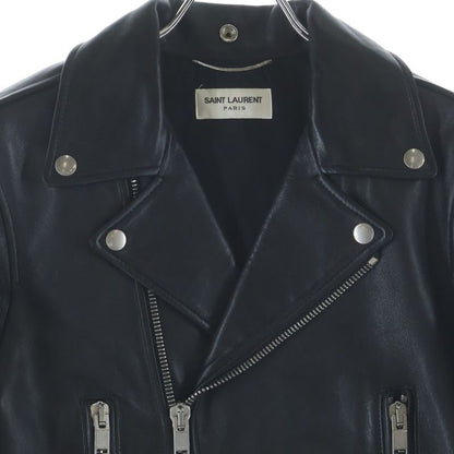 Saint Laurent Paris Classic Motorcycle Leather Rider's Jacket Black