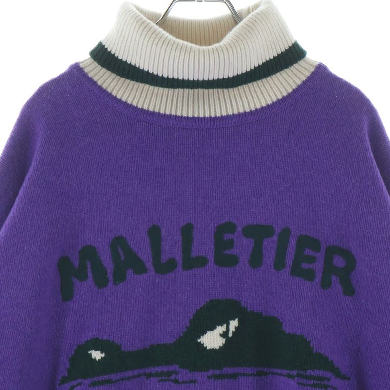 Louis Vuitton Roll Neck Pullover Knit Purple Nos Sweater