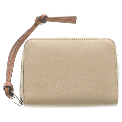 Loewe Anagram Leather Compact Zip Wallet Beige