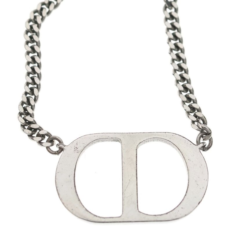 Dior CD Icon Necklace Pendant Chain Silver
