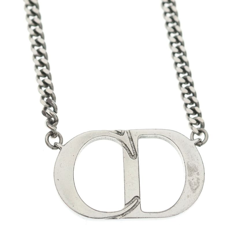 Dior CD Icon Necklace Pendant Chain Silver