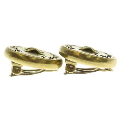 Chanel Button Earrings Gold