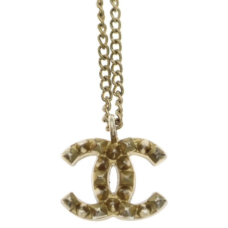 Chanel CC Logo Necklace Gold Plated