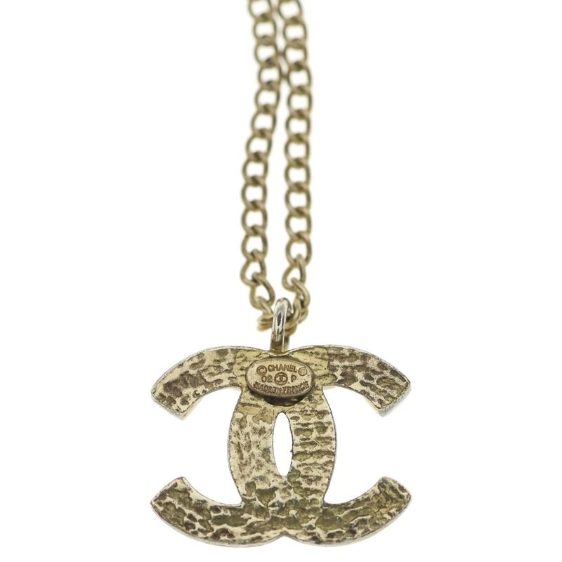 Chanel CC Logo Necklace Gold Plated