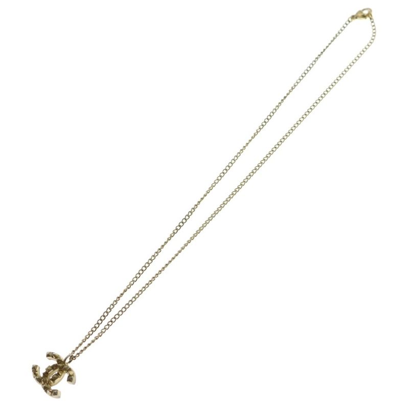 Chanel CC Logo Necklace Gold Plated