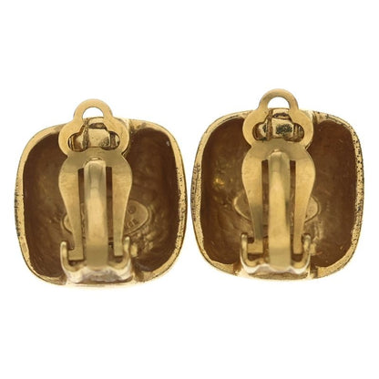 Chanel CC Logo Earrings Gold