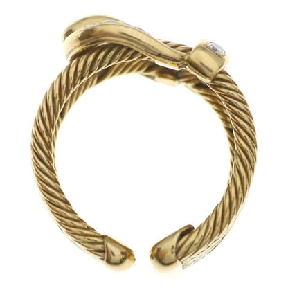 Hermes Diamond Buckle Ring Gold