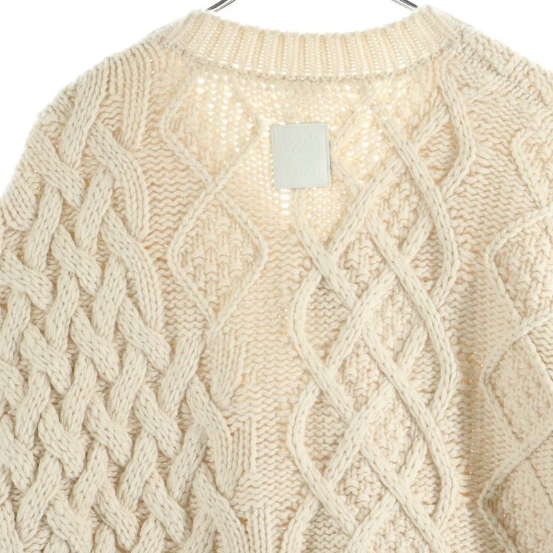 Loewe Gradient Cable Knit Sweater White Red
