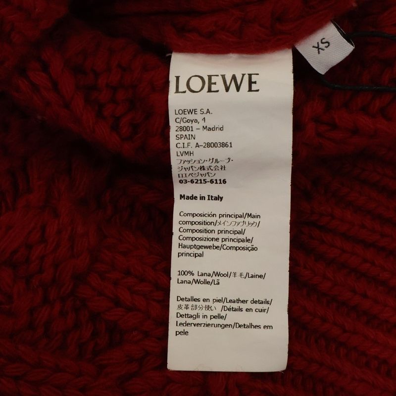 Loewe Gradient Cable Knit Sweater White Red