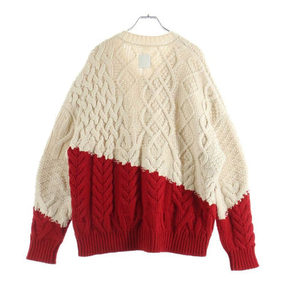 Loewe Gradient Cable Knit Sweater White Red