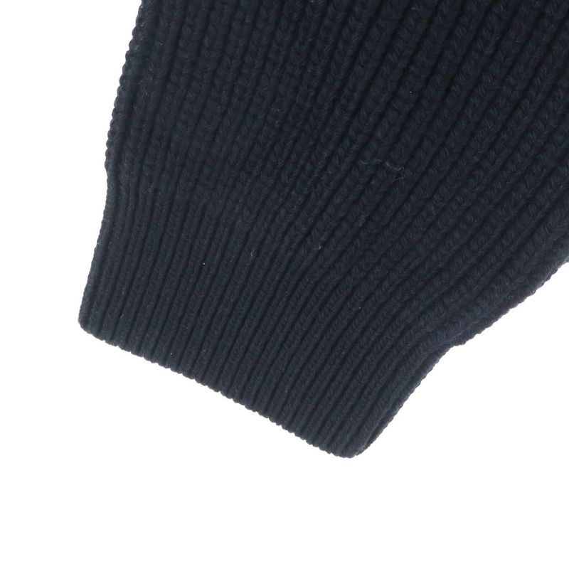 Celine Trucker Sweater Triomphe Half Zip Knit Ribbed Wool Black