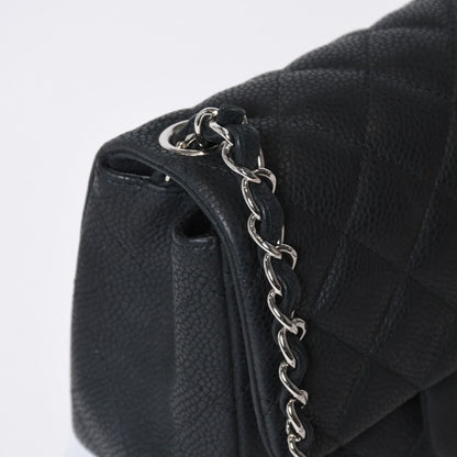 Chanel Mini Quilted 17 Chain Shoulder Bag CC Logo Caviar Leather Black — view 5