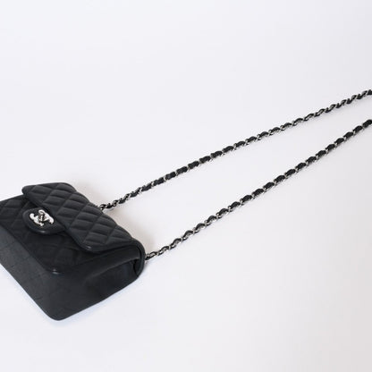 Chanel Mini Quilted 17 Chain Shoulder Bag CC Logo Caviar Leather Black — view 4