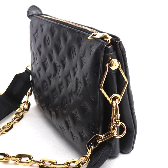 Louis Vuitton Monogram Embossed Cousin PM Shoulder Bag Black