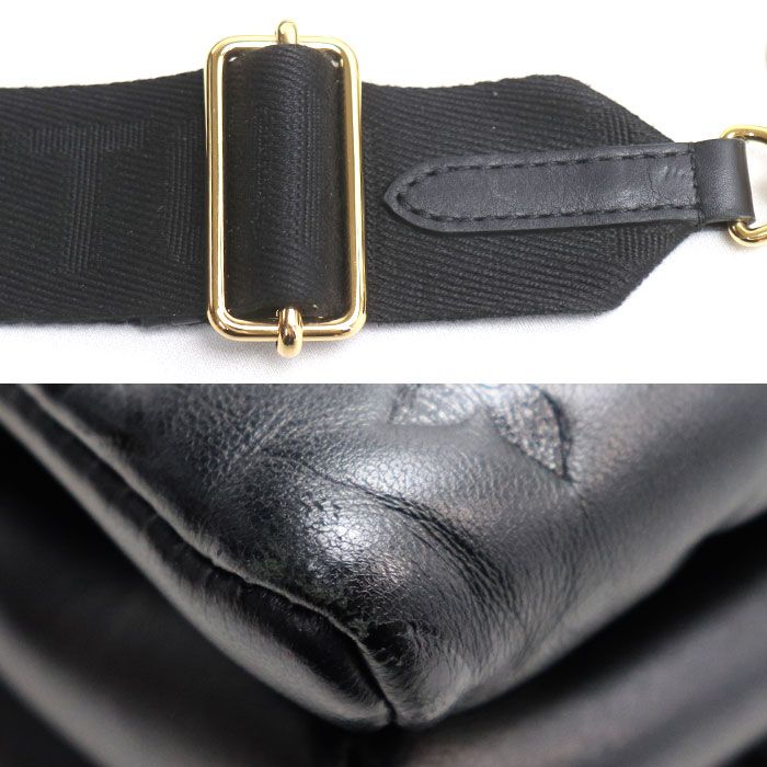 Louis Vuitton Monogram Embossed Cousin PM Shoulder Bag Black