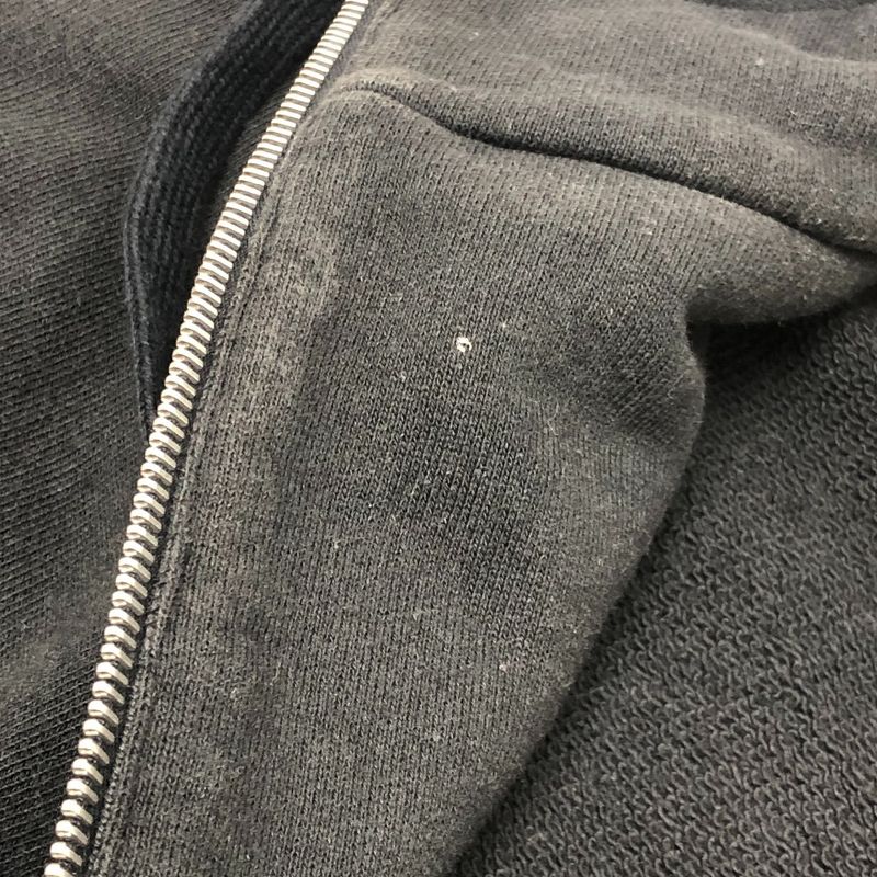 Gucci Hoodie Arm Logo Print Half Zip Cotton Black