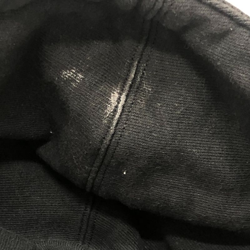 Gucci Hoodie Arm Logo Print Half Zip Cotton Black