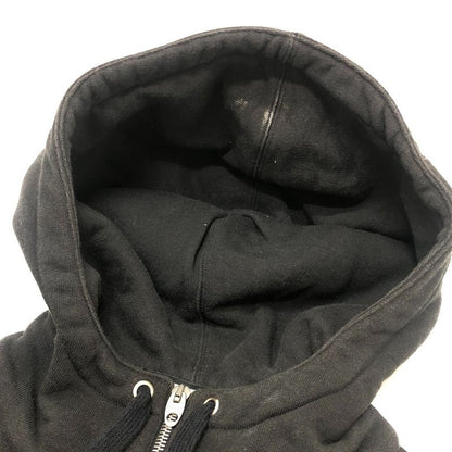 Gucci Hoodie Arm Logo Print Half Zip Cotton Black