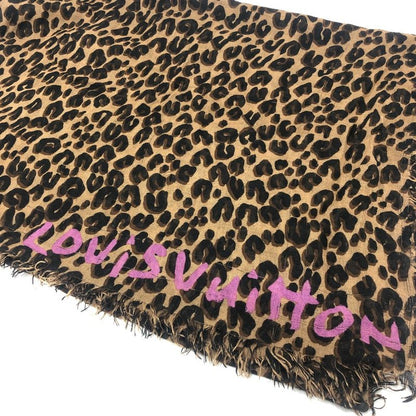 Louis Vuitton Shawl Etole Leopard Cashmere Brown