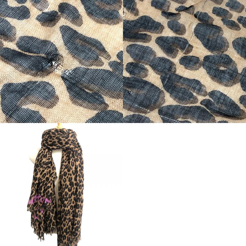 Louis Vuitton Shawl Etole Leopard Cashmere Brown