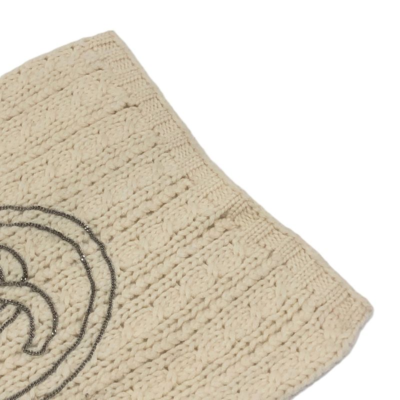 Chanel Scarf Chain CC Logo Cashmere White