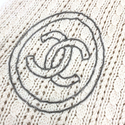 Chanel Scarf Chain CC Logo Cashmere White