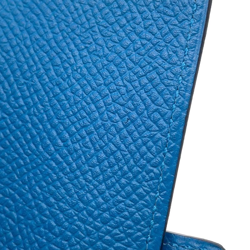 Hermes 4 Key Case Bearn Blue Elige Silver Epsom Key Holder Zelige