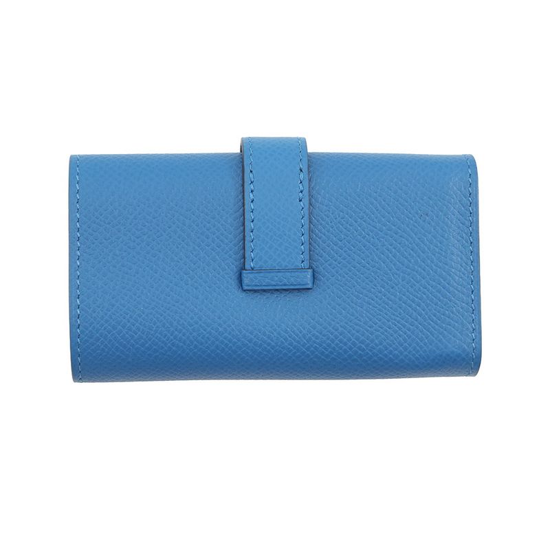 Hermes 4 Key Case Bearn Blue Elige Silver Epsom Key Holder Zelige