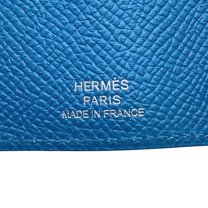 Hermes 4 Key Case Bearn Blue Elige Silver Epsom Key Holder Zelige