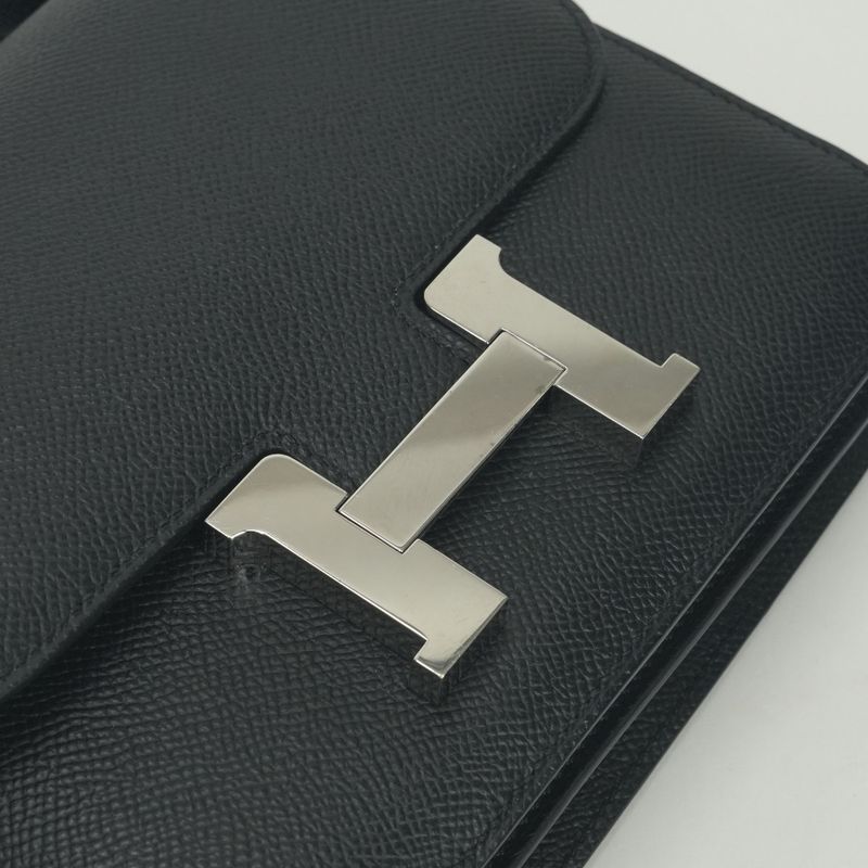 Hermes Constance 3 Mini 18 Shoulder Bag Epsom Noir Black