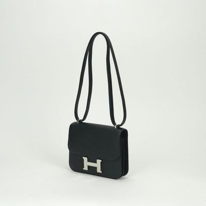 Hermes Constance 3 Mini 18 Shoulder Bag Epsom Noir Black