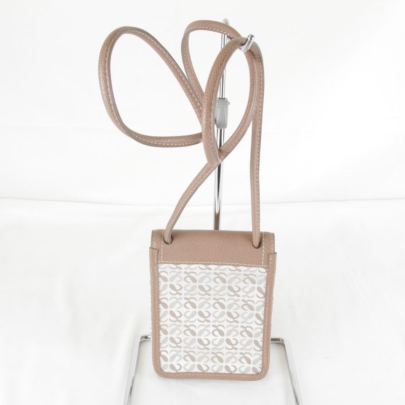 Loewe Usedloewe Repeat Anagram Mini Shoulder Bag Canvas Beige